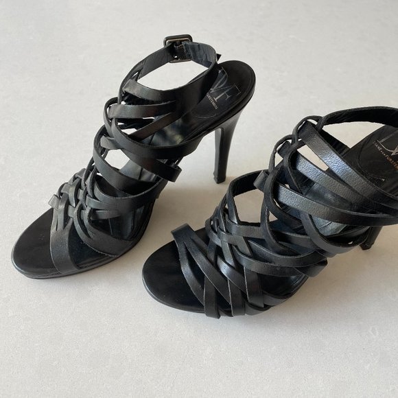DVF Strappy Summer Heels Black - Picture 2 of 4